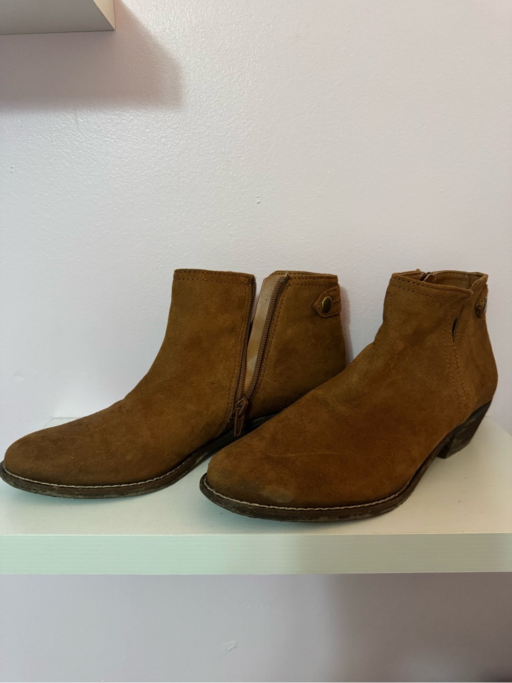 Women’s zodiac Brown Suede Ankle Boots - Casual Zip Side Chelsea Style